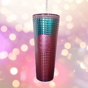💎Starbucks pink grid bling tumbler